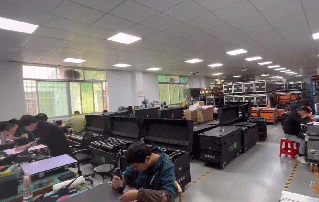 Jet Star Lighting workshop for used LED display refurbishment